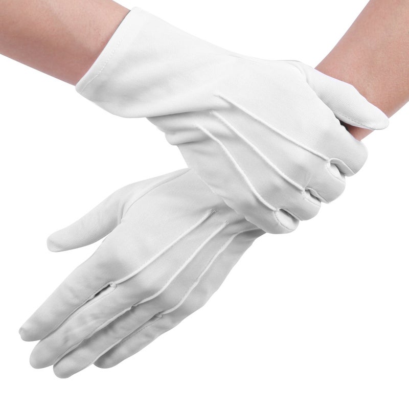 Senkary 3 Pairs White Cotton Gloves for Men Women  Parade Formal Costume Gloves for Tuxedo Server Jewelry Inspection Guard - Image 5